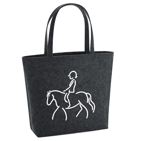 Filz Shopper Reiten Pferd 22 Liter
