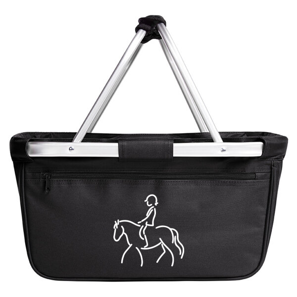 Einkaufskorb faltbar Reiten Pferd 20 Liter Black