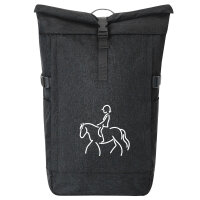 Kurierrucksack Reiten Pferd 30-44 Liter Black Melange