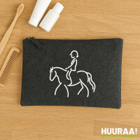 Kulturbeutel Reiten Pferd 1 Liter Charcoal