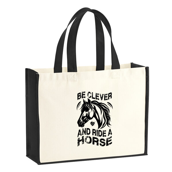 Jutetasche ride a horse Pferd 21 Liter Black