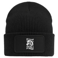 Beanie mit Patch ride a horse Pferd Black