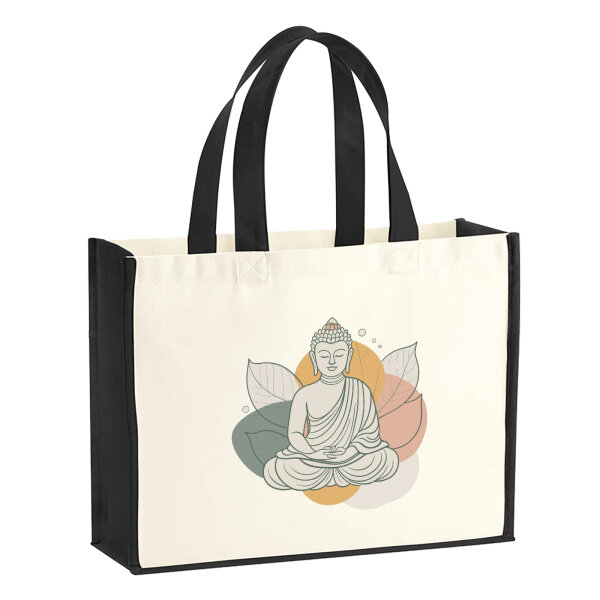 Jutetasche Buddha Buddhismus 21 Liter Black