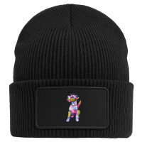 Beanie mit Patch Fox Terrier Colorful Black