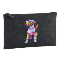 Kulturbeutel Fox Terrier Colorful 1 Liter Charcoal
