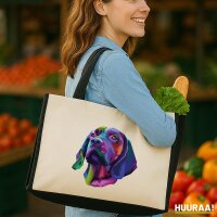 Jutetasche Labrador Colorful 21 Liter Black