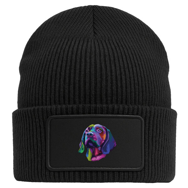 Beanie mit Patch Labrador Colorful Black