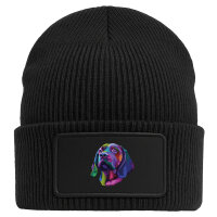 Beanie mit Patch Labrador Colorful Black