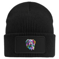 Beanie mit Patch Golden Retriever Colorful Black