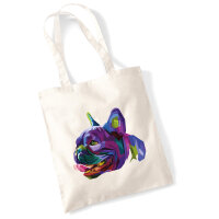 Jutebeutel Mops Colorful 10 Liter