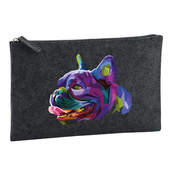 Kulturbeutel Mops Colorful 1 Liter Charcoal