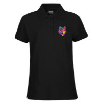 Damen Polo Shirt Wolf Colorful