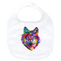 Baby Lätzchen Wolf Colorful Klettverschluss