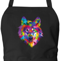 Schürze Wolf Colorful mit Taschen