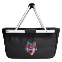 Einkaufskorb faltbar Wolf Colorful 20 Liter Black