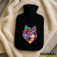 Wärmflasche Wolf Colorful