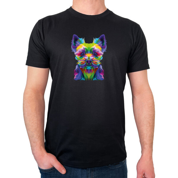 Herren T-Shirt Yorkshire Terrier Colorful