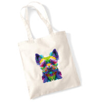 Jutebeutel Yorkshire Terrier Colorful 10 Liter
