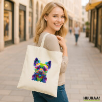 Jutebeutel Yorkshire Terrier Colorful 10 Liter