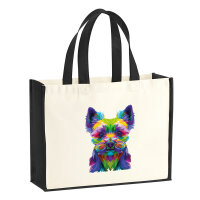 Jutetasche Yorkshire Terrier Colorful 21 Liter Black