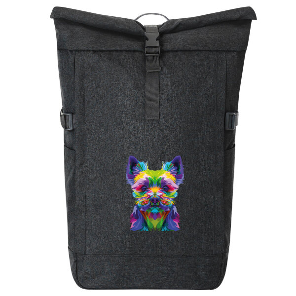Kurierrucksack Yorkshire Terrier Colorful 30-44 Liter Black Melange