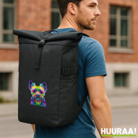 Kurierrucksack Yorkshire Terrier Colorful 30-44 Liter Black Melange