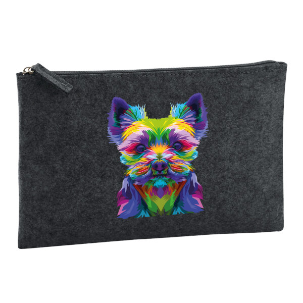Kulturbeutel Yorkshire Terrier Colorful 1 Liter Charcoal