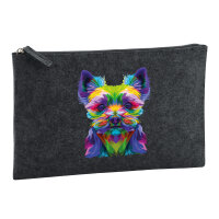 Kulturbeutel Yorkshire Terrier Colorful 1 Liter Charcoal