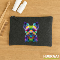Kulturbeutel Yorkshire Terrier Colorful 1 Liter Charcoal