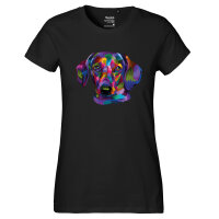 Damen T-Shirt Dackel Colorful