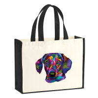 Jutetasche Dackel Colorful 21 Liter Black