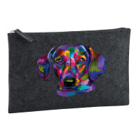 Kulturbeutel Dackel Colorful 1 Liter Charcoal