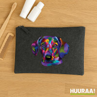 Kulturbeutel Dackel Colorful 1 Liter Charcoal