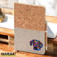 Notizbuch A5 Dackel Colorful 80 Blatt inkl. Kugelschreiber