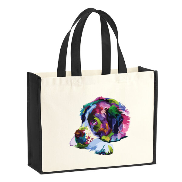 Jutetasche Bernhardiner Colorful 21 Liter Black