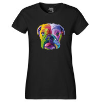 Damen T-Shirt Englische Bulldogge Colorful