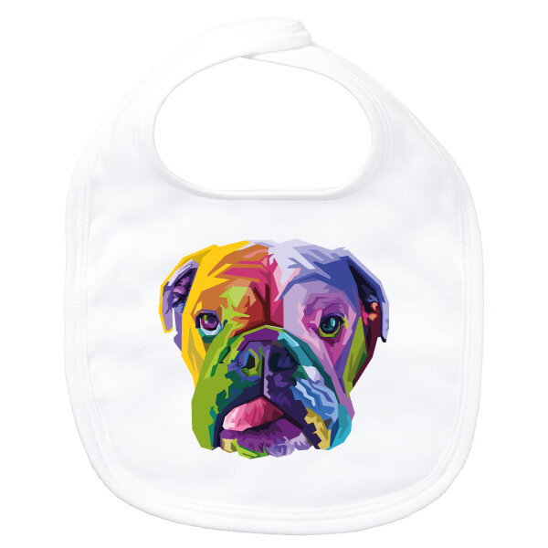 Baby Lätzchen Englische Bulldogge Colorful Klettverschluss