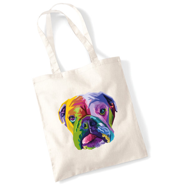 Jutebeutel Englische Bulldogge Colorful 10 Liter
