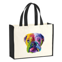 Jutetasche Englische Bulldogge Colorful 21 Liter Black