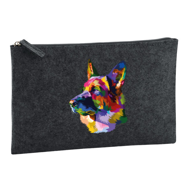 Kulturbeutel Deutscher Schäferhund Colorful 1 Liter Charcoal