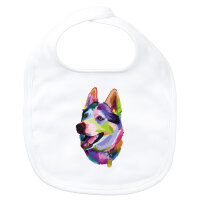 Baby Lätzchen Husky Colorful Klettverschluss