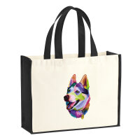 Jutetasche Husky Colorful 21 Liter Black