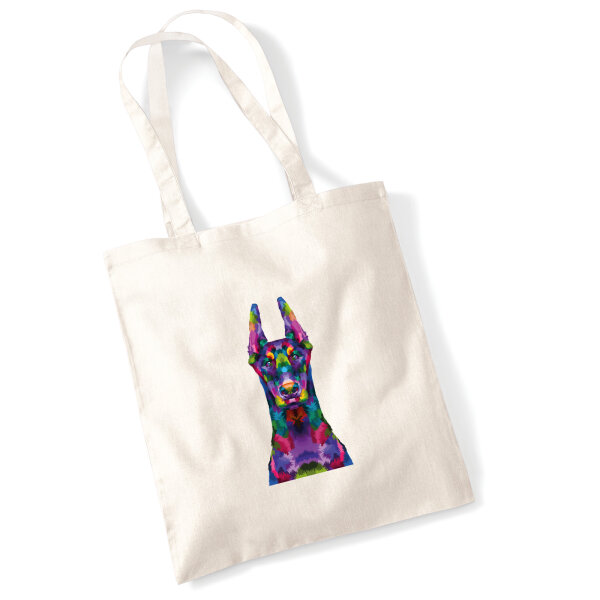 Jutebeutel Doberman Colorful 10 Liter