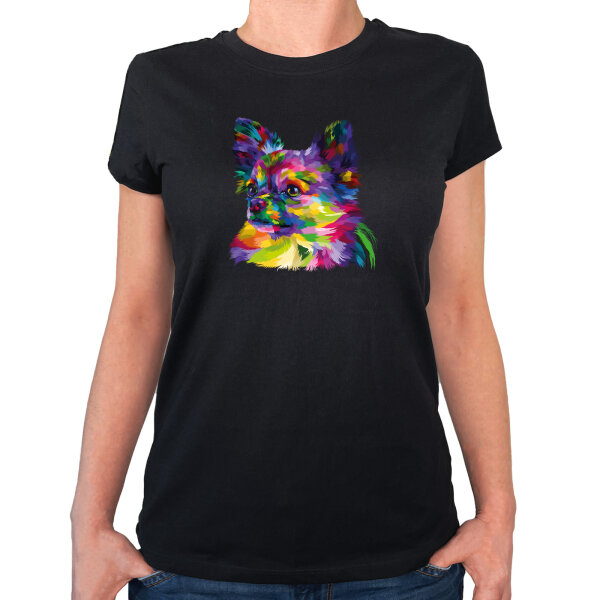 Damen T-Shirt Chihuahua Colorful