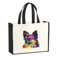 Jutetasche Chihuahua Colorful 21 Liter Black