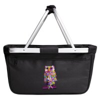Einkaufskorb faltbar Eule Colorful 20 Liter Black
