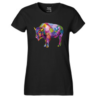 Damen T-Shirt Bison Colorful