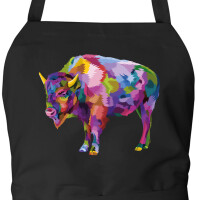 Schürze Bison Colorful mit Taschen