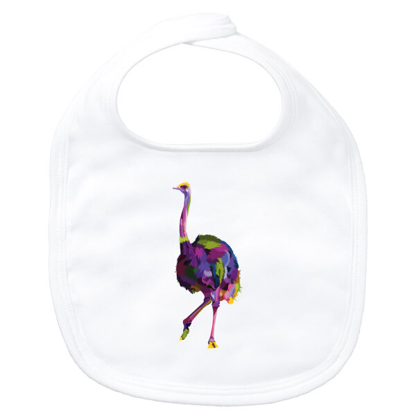 Baby Lätzchen Vogel Strauß Colorful Klettverschluss