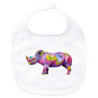 Baby Lätzchen Nashorn Colorful Klettverschluss